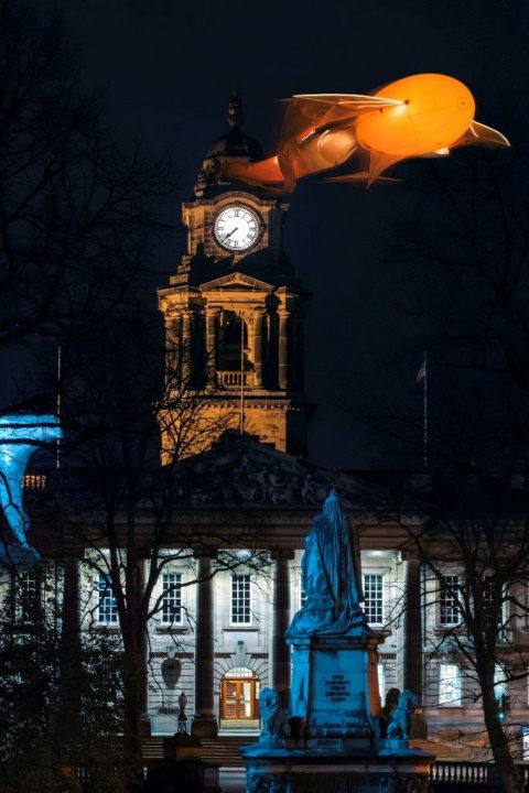 Les Lumineoles by Porté par le Vent in Dalton Square, 2017. Image Credit Robin Zahler