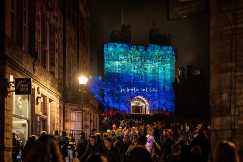 Still Waters Run Deep By James Hooton, Diego Moral Pombo. Light Up Lancaster 2025, image by Robin Zahler