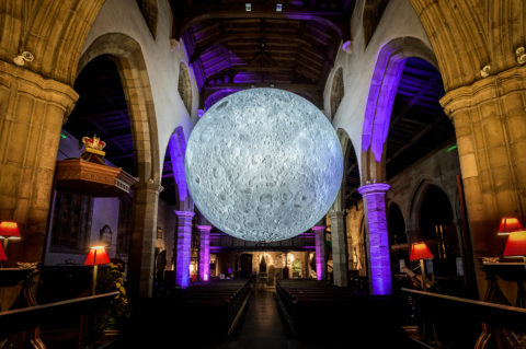 Museum of the Moon by Luke Jerram at Light Up Lancaster 2019 Credit Robin Zahler