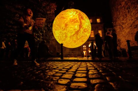 SUN by Alex Rinsler and Prof Robert Walsh and Blackpool Illuminations at Light Up Lancaster 2019 Credit Robin Zahler