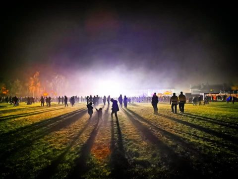 Waiting for the fireworks at Giant Axe viewing area at Light Up Lancaster 2019 Credit Alex McCartan